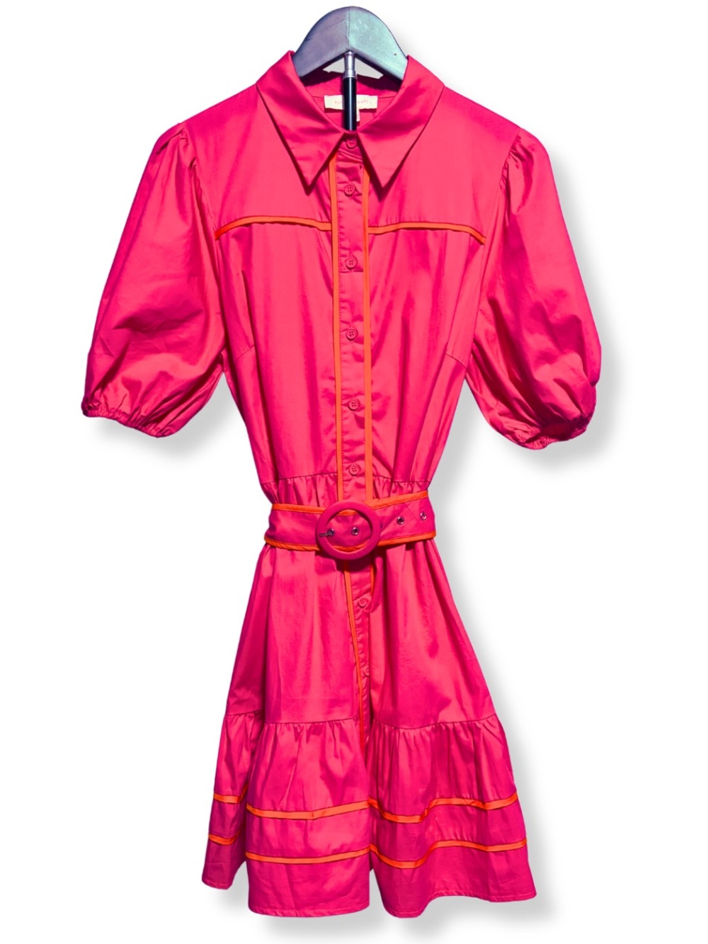 NWT Flying Tomato Hot Pink Mini Dress with Orange Trim - Picture 4 of 6